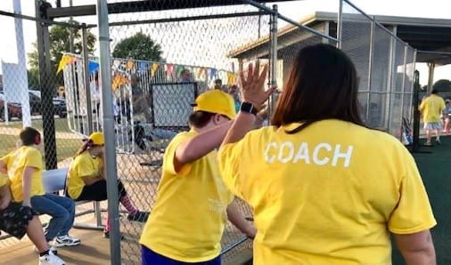 Here Matters Award winner Susan Taylor coaches softball