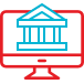 Desktop screen with bank icon
