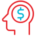 Human head with dollar sign icon
