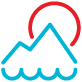 mountain and sun icon